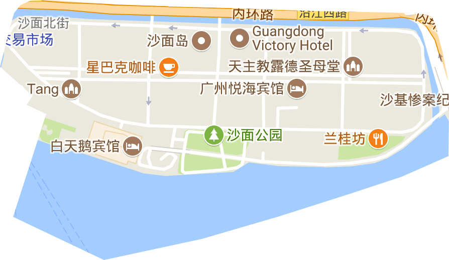 沙面街道電子地圖