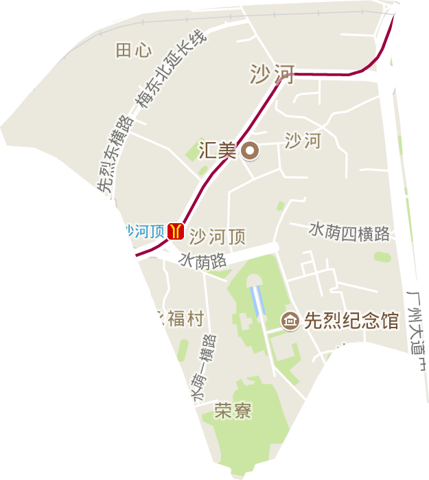 沙河街道電子地圖