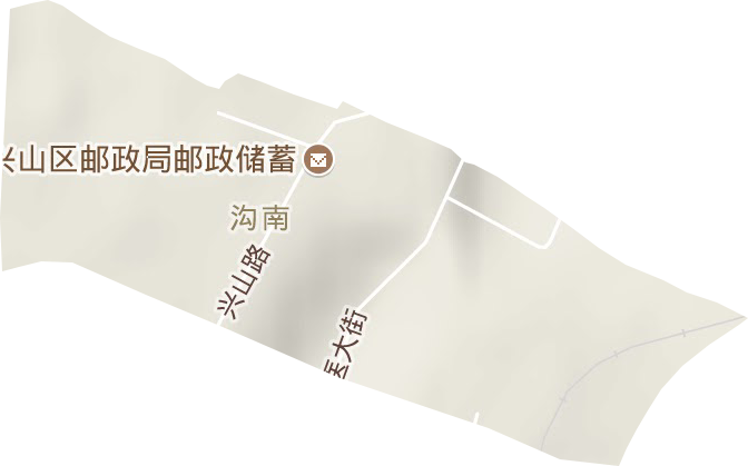 溝南街道地形圖