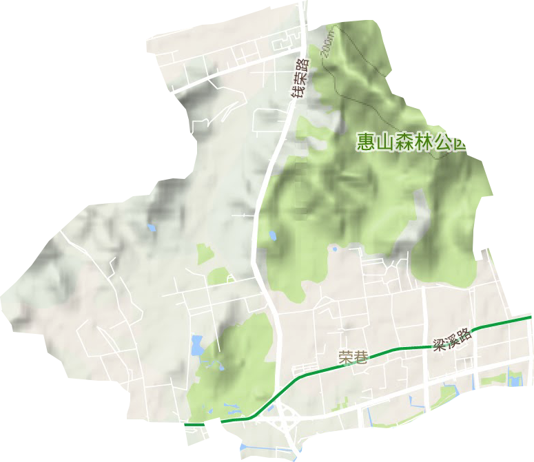 榮巷街道地形圖