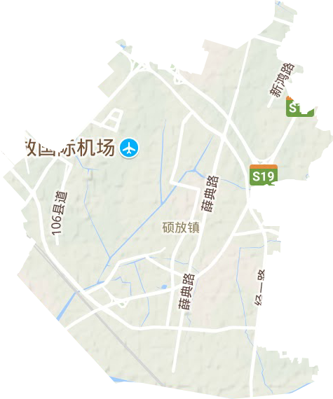 碩放街道地形圖