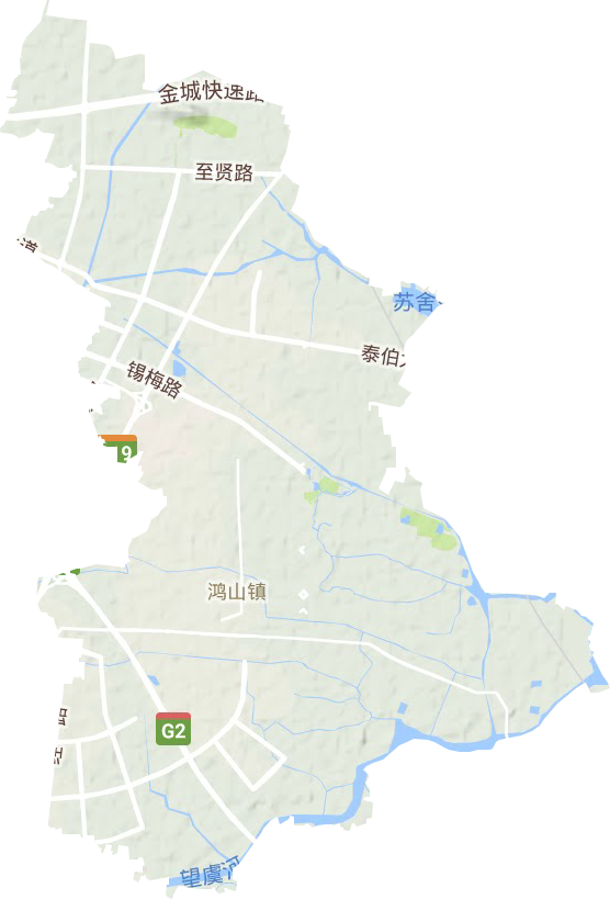 鴻山街道地形圖