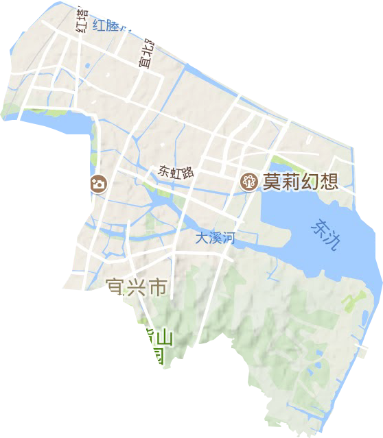 宜城街道地形圖