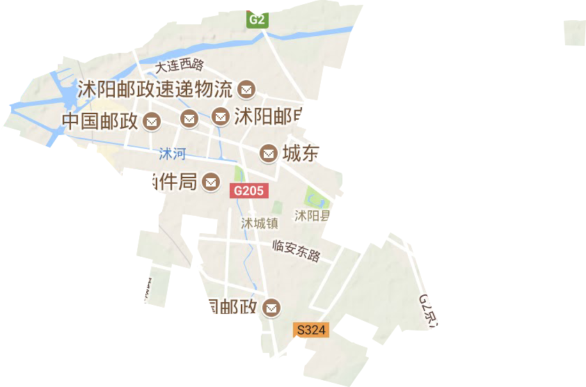 沭城街道地形圖