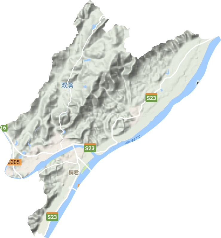 桐君街道地形圖