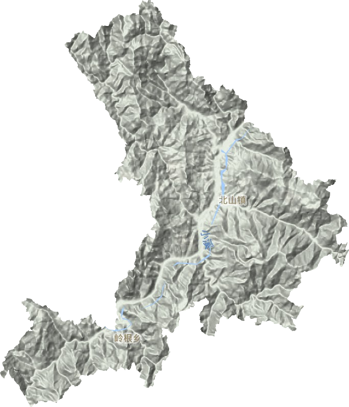 北山鎮(zhèn)地形圖