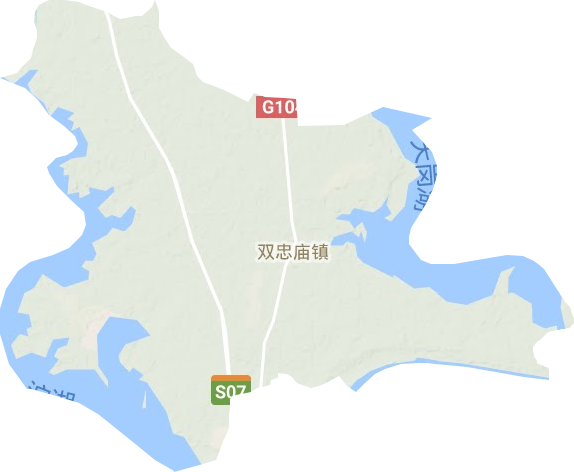 雙忠廟鎮地形圖