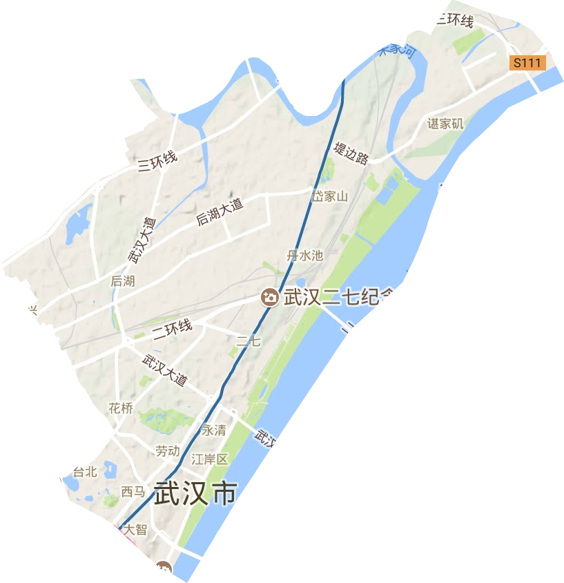 江岸區(qū)地形圖