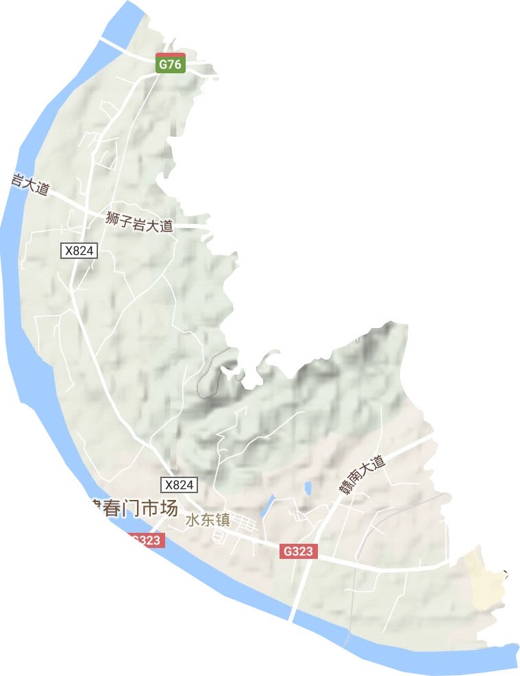 水東鎮(zhèn)地形圖