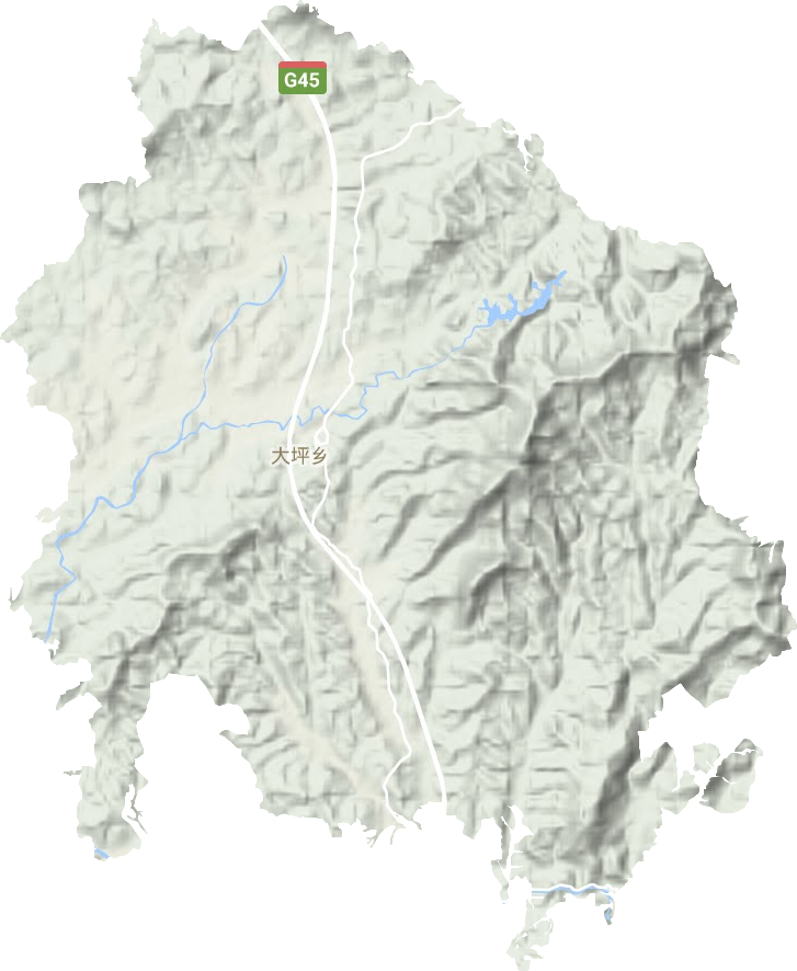 大坪鄉地形圖