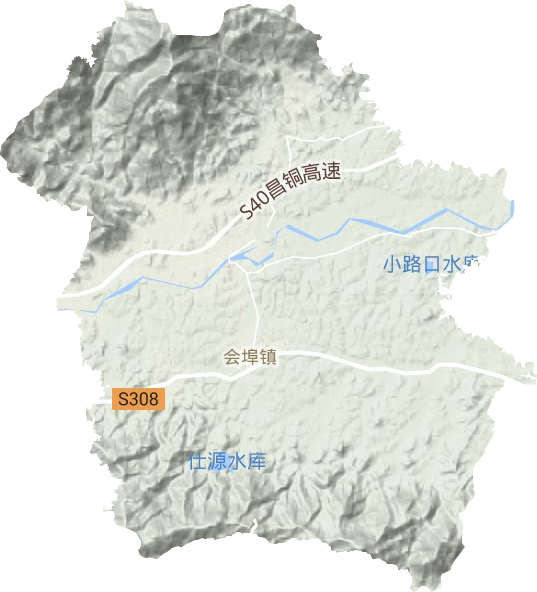 會埠鎮地形圖