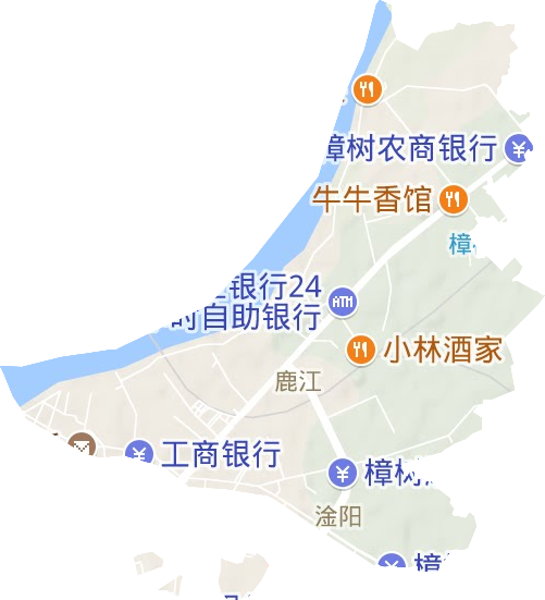 鹿江街道地形圖