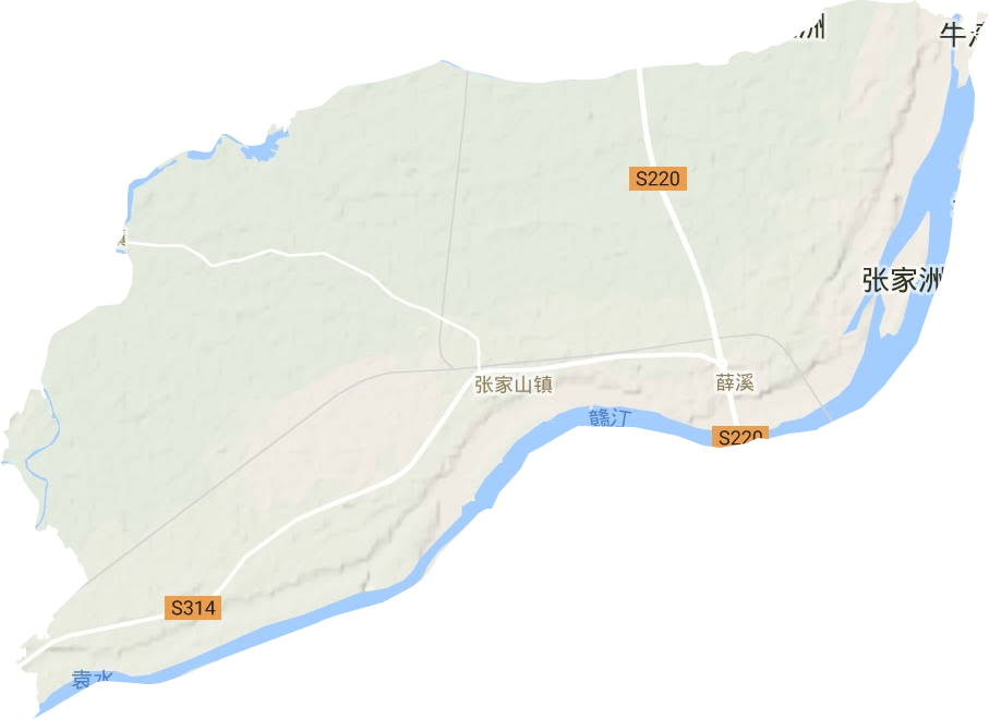 張家山街道地形圖