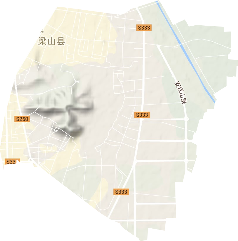 水泊街道地形圖