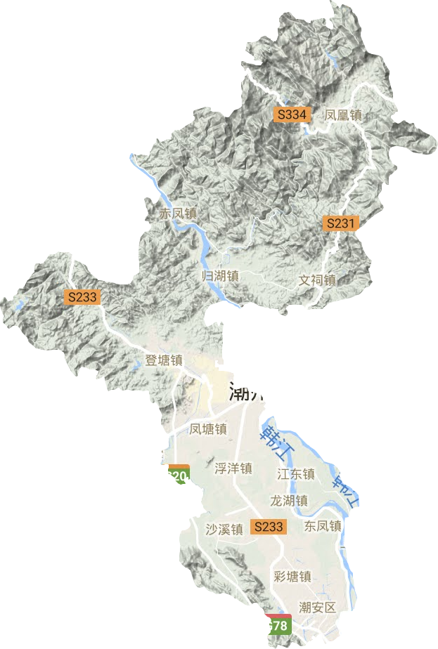 潮安區(qū)地形圖