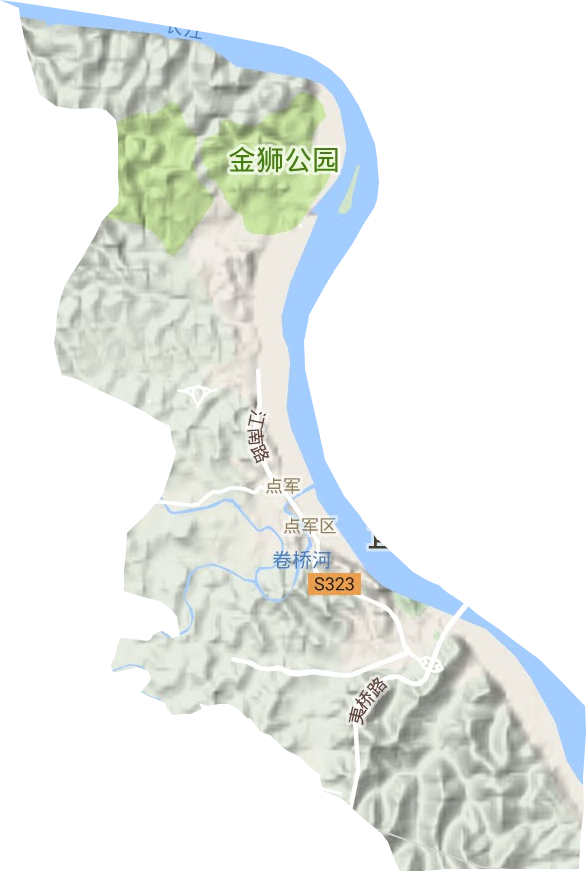 點(diǎn)軍街道地形圖