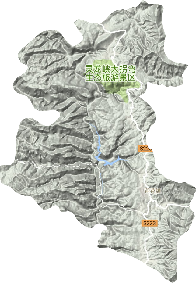 荷花鎮(zhèn)地形圖