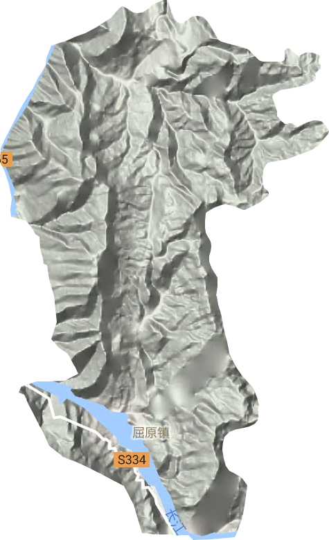 屈原鎮(zhèn)地形圖