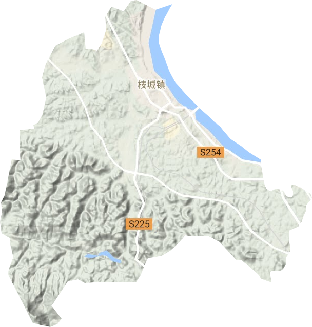 枝城鎮(zhèn)地形圖