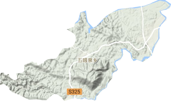 五眼泉鎮地形圖