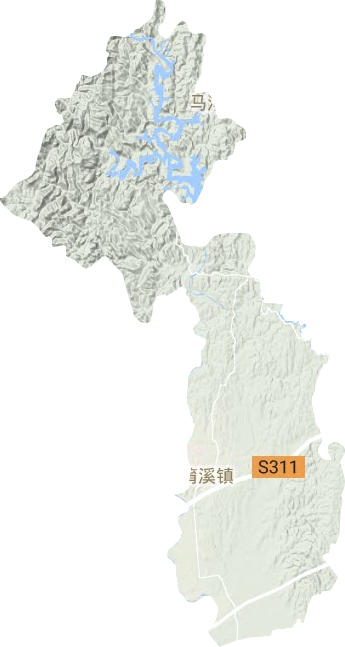 當陽市育溪鎮地形圖