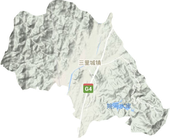 三里鎮(zhèn)地形圖