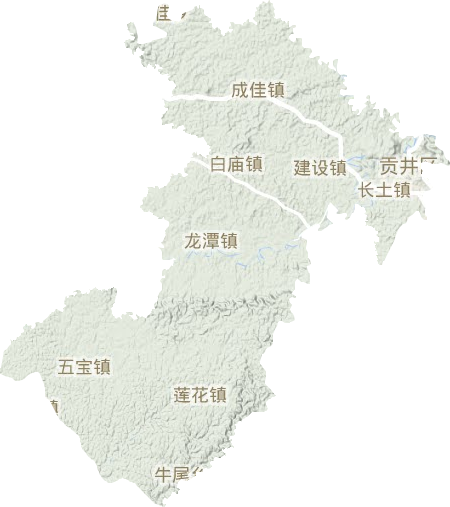 貢井區(qū)地形圖