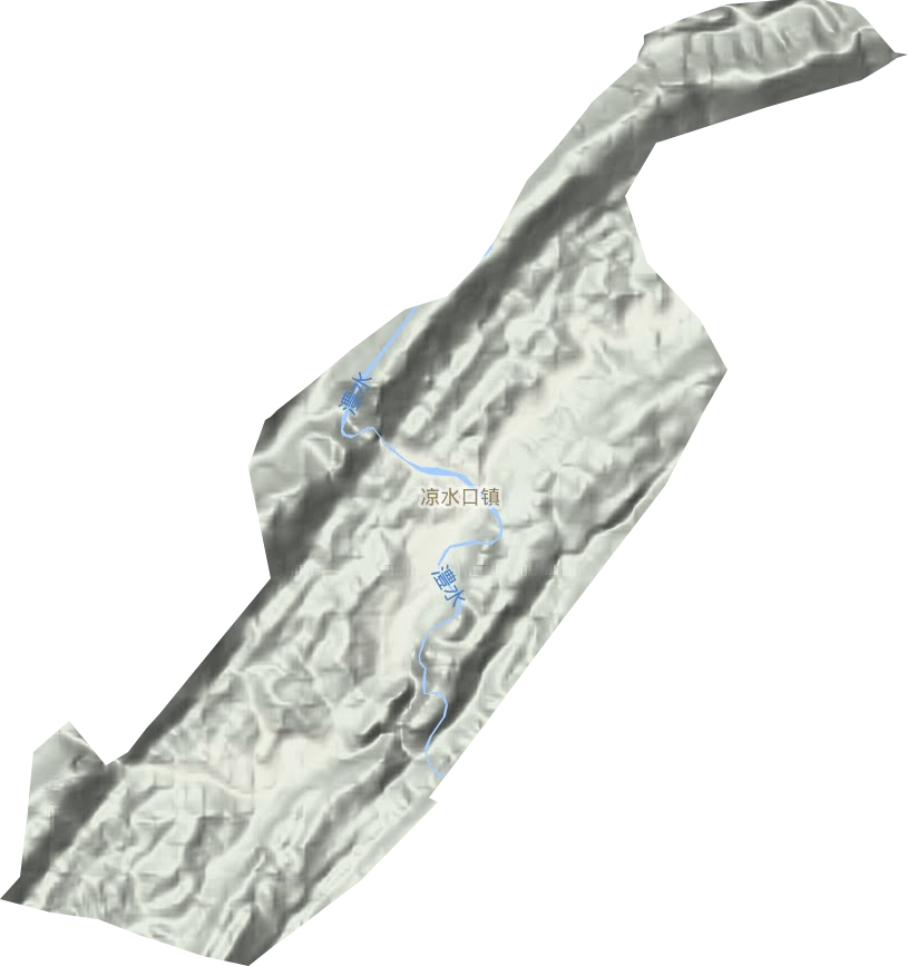 涼水口鎮(zhèn)地形圖
