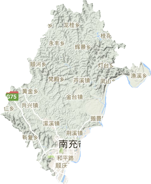 順慶區地形圖