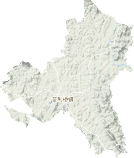 普利橋鎮(zhèn)地形圖