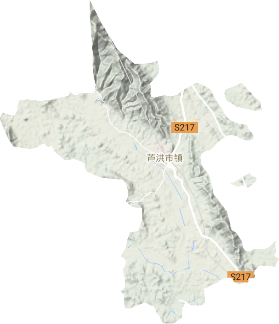 蘆洪市鎮地形圖