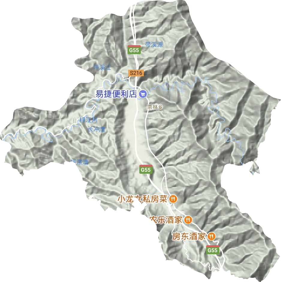 茶林鎮(zhèn)地形圖