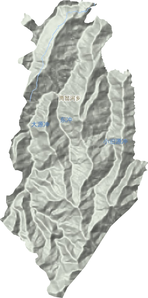 兩岔河鄉地形圖