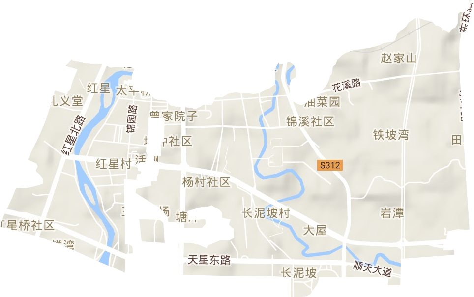 紅星街道地形圖