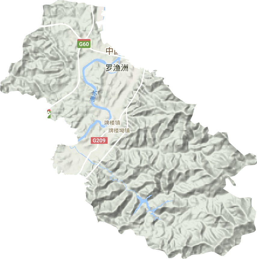 牌樓鎮(zhèn)地形圖