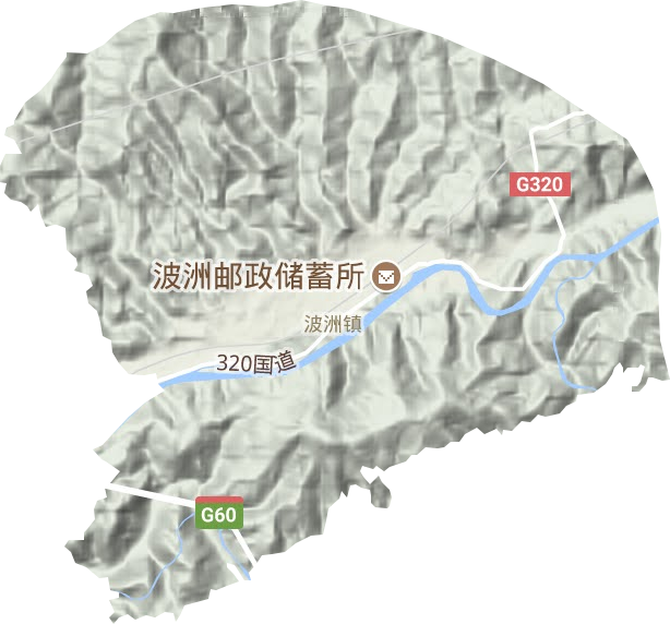 波洲鎮地形圖