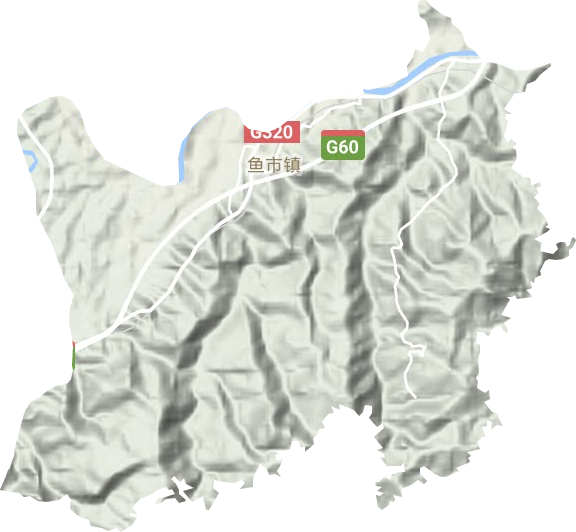 魚市鎮地形圖