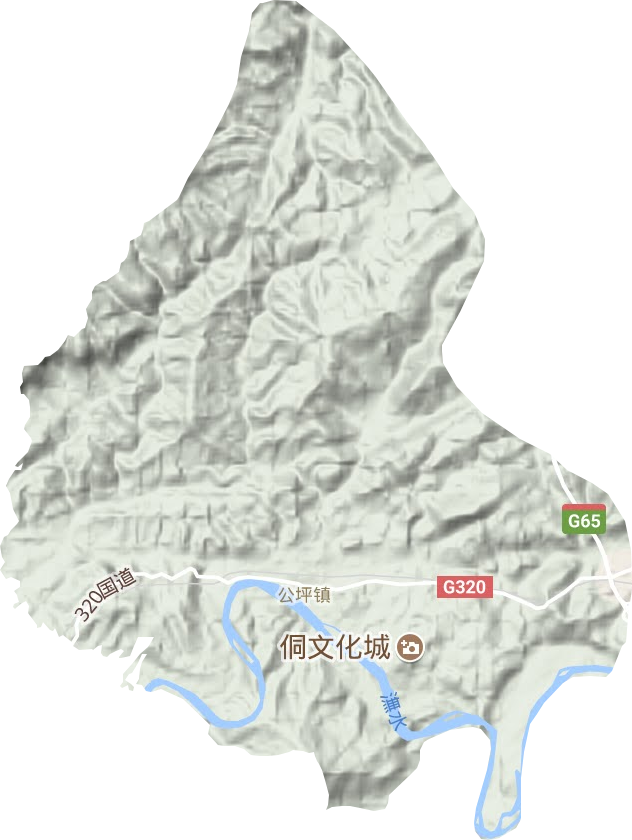 公坪鎮地形圖