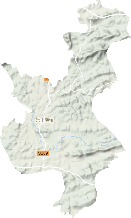 洪山殿鎮地形圖