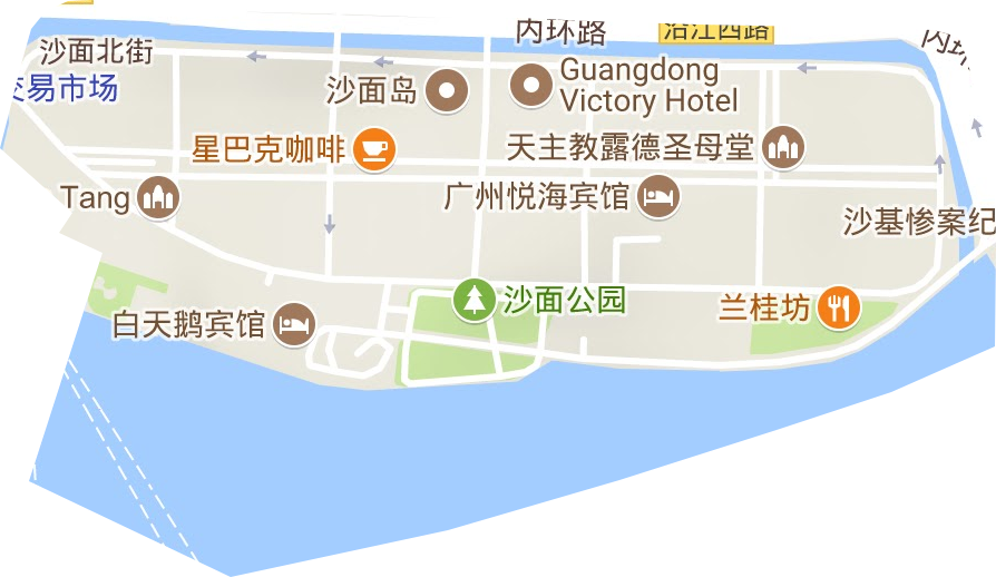 沙面街道地形圖