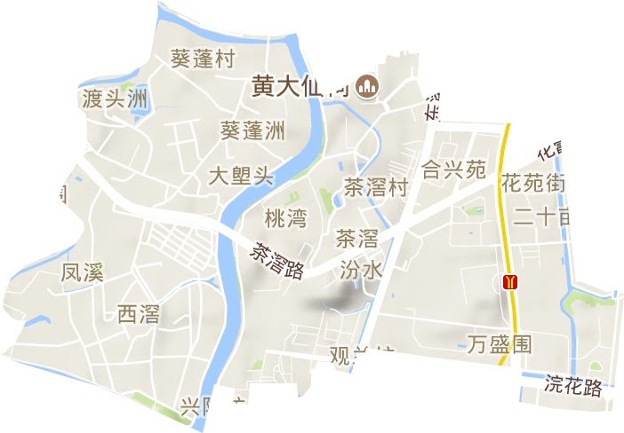 茶滘街道地形圖
