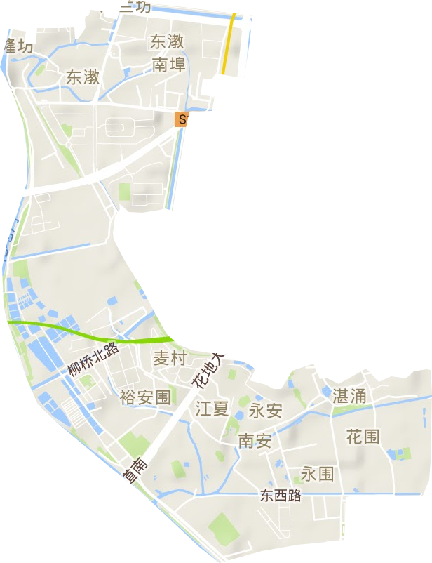 東漖街道地形圖