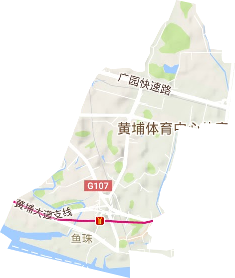 魚珠街道地形圖