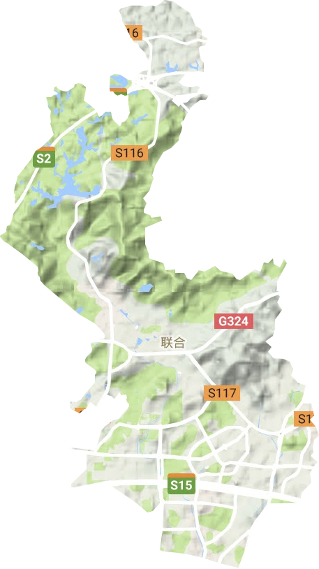 聯(lián)和街道地形圖