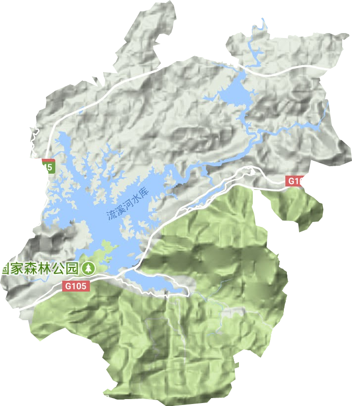 流溪河林場地形圖