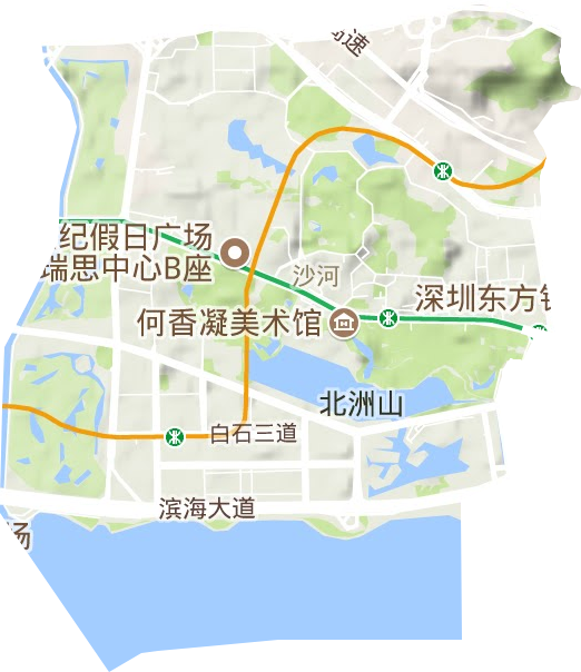 沙河街道地形圖