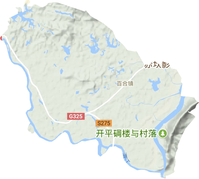 百合鎮(zhèn)地形圖