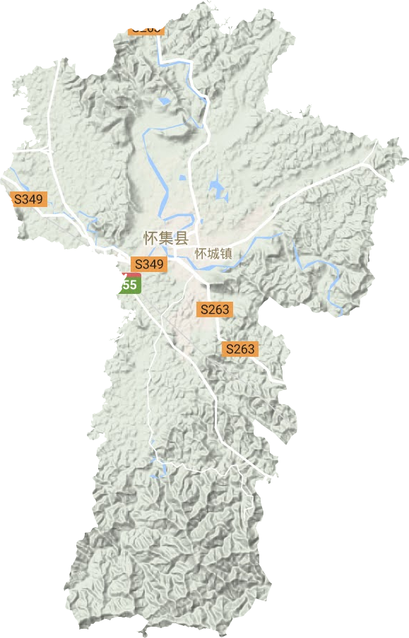 懷城鎮地形圖