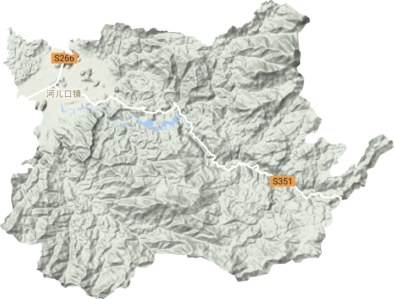 河兒口鎮地形圖
