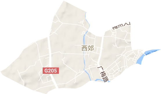 西郊街道地形圖